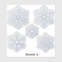 Flocos de neve Silver Glitter Azul Pálido