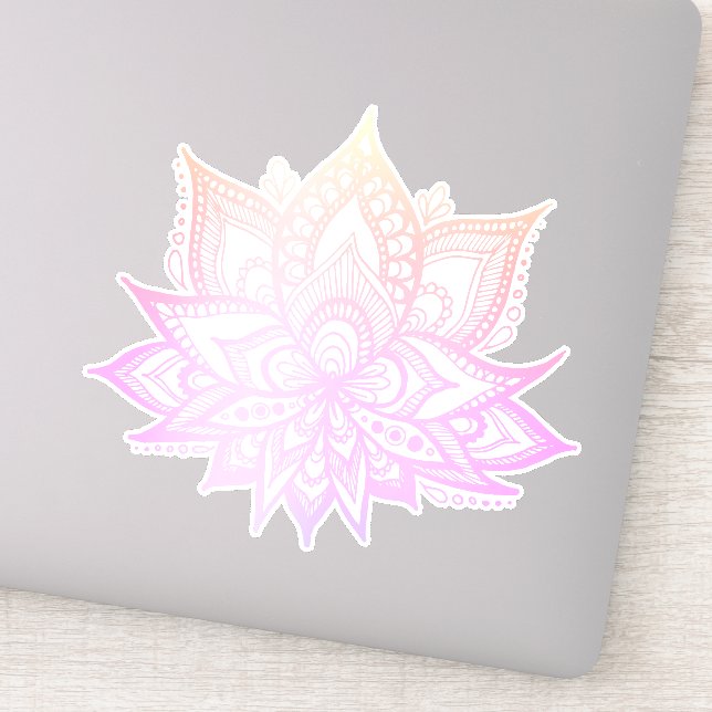 Adesivo Flor Boho Pink Ombro Lotus (Detalhe)