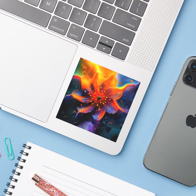 Adesivo Flor bonito (Notebook com iPhone)