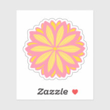 Flor Botânica Rosa E Amarelo