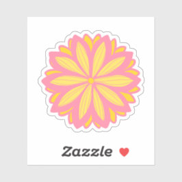 Adesivo Flor Botânica Rosa E Amarelo