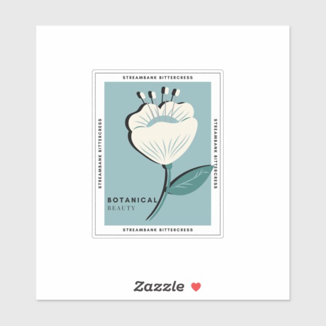 Adesivo Flor branca de amargura Streambank (Folha)