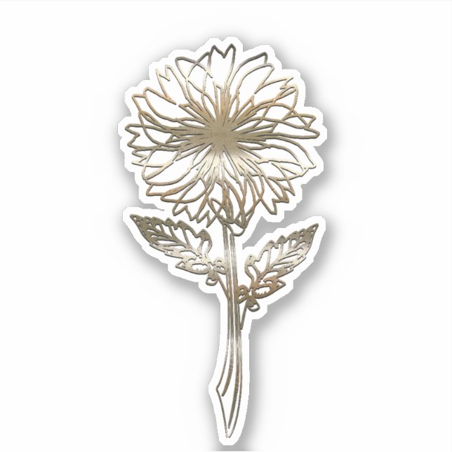 Adesivo Flor Chrysanthemum Dourado Mãe (Frente)