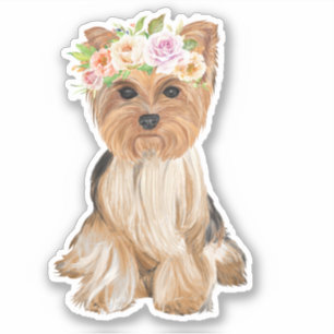 Adesivo Flor Crown Yorkie