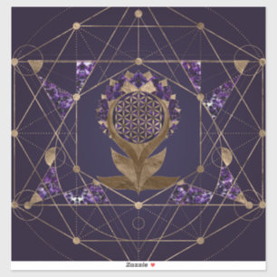 Adesivo Flor da Vida do Lotus - Ornamento Sagrado de Geome
