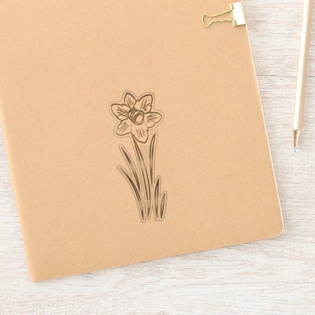 Adesivo Flor Daffodil Dourada (Notebook)