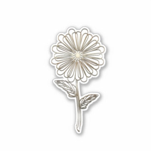 Adesivo Flor de Aster Dourado