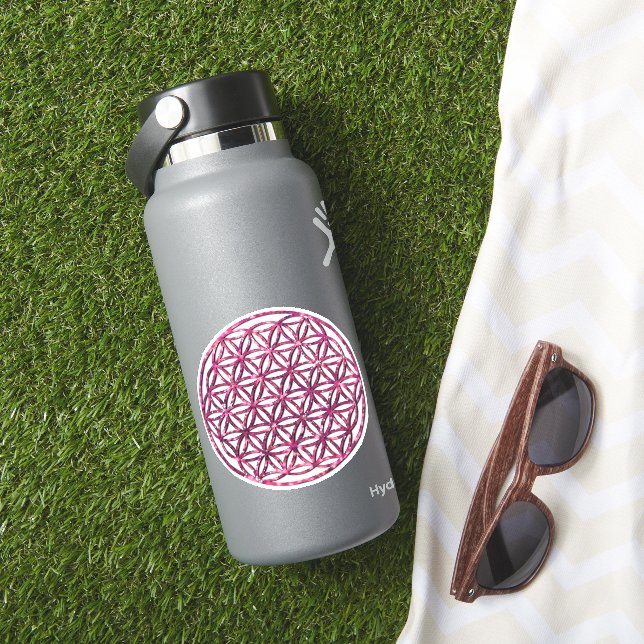 Adesivo Flor de geometria sagrada, rosa, rosa, da vida (HydroFlask Insitu)