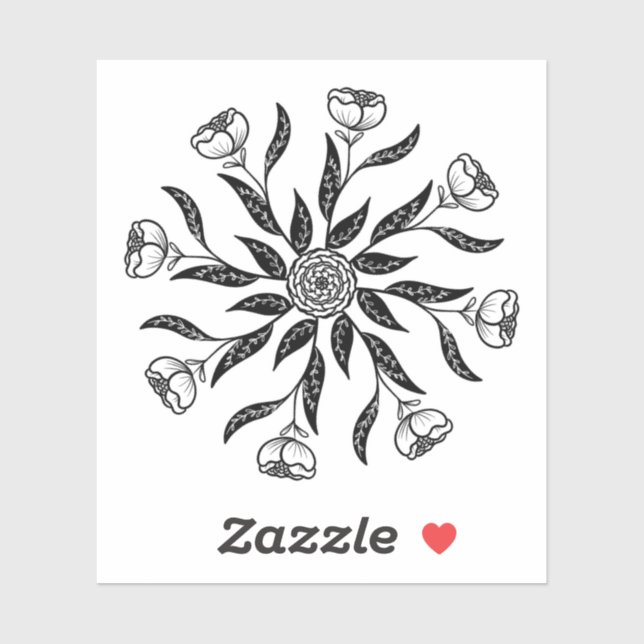 Adesivo Flor Geométrico de Mandala (Folha)