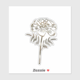 Adesivo Flor Marigold Dourado