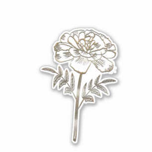 Adesivo Flor Marigold Dourado