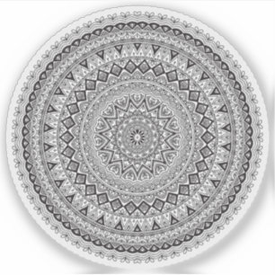 Adesivo Flor preta da mandala mão retro & branca tirada