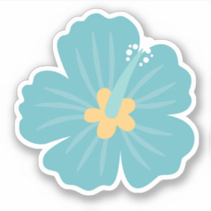Adesivo Flor tropical azul-claro