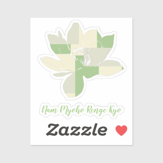 Adesivo Flor Verde Espiritual de Lotus Nam Myoho Renge Kyo (Folha)
