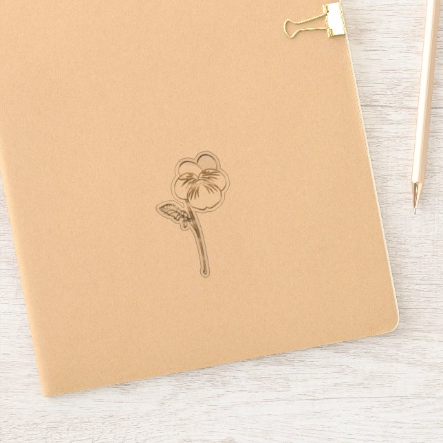 Adesivo Flor violeta Dourada (Notebook)