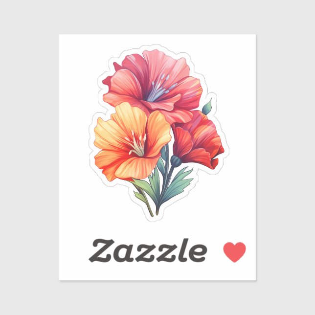 Adesivo Flora Sunset: Calor da Natureza (Folha)