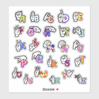 Adesivo Floral ASL Alphabet Sticker