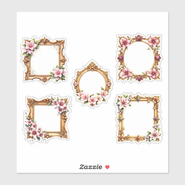 Adesivo Floral Baroque Frame Cutout Sheet of Stickers (Folha)