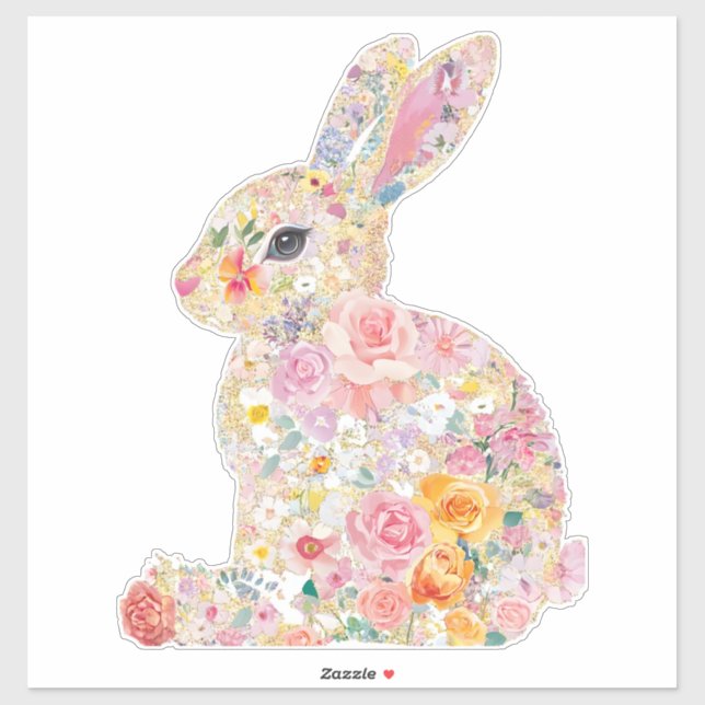 Adesivo Floral Bunny Silhouette (Folha)