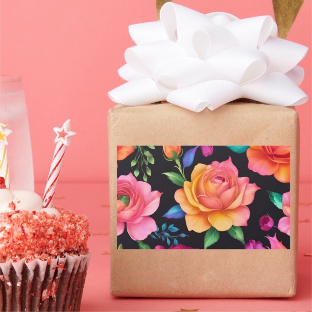 Adesivo floral colorido (Festa)