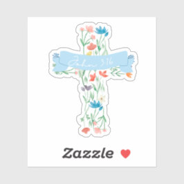 Adesivo Floral Cross John 3:16