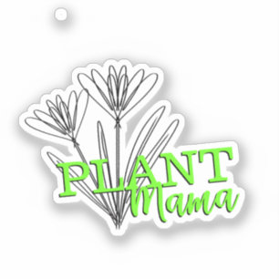 Adesivo Floral Doodle Desenho à Mão Planta Mamãe Neon