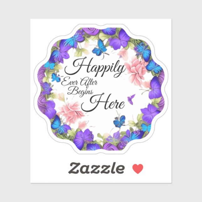 Adesivo Floral Encantado Feliz Depois De Começar Aqui (Folha)