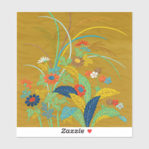 Adesivo Floral Japonês Vintage de G.A. Audsley com Flores