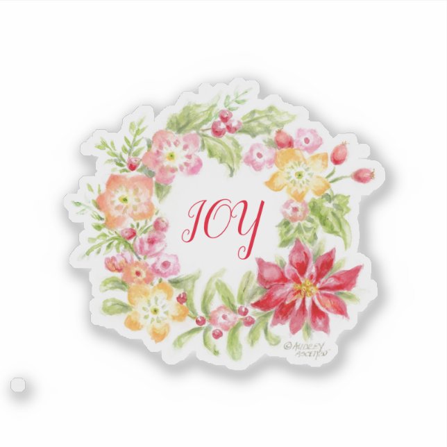 Adesivo Floral Joy Medley Wreath Custom-Cut Vinyl Sticker (Frente)