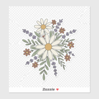 Adesivo Floral Retrô – Margarida e Flores Silvestr