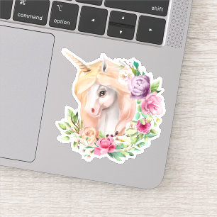 Adesivo Floral Unicorn Sticker