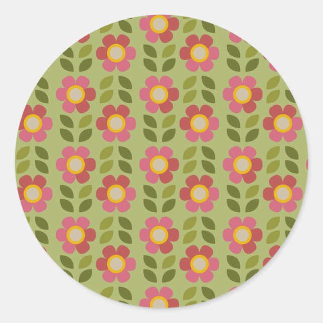 Adesivo Floral Verde e Rosa - Bloom & Stick (Frente)