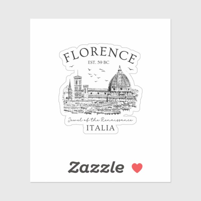 Adesivo Florence Itália - Firenze Souvenir Italiano (Folha)