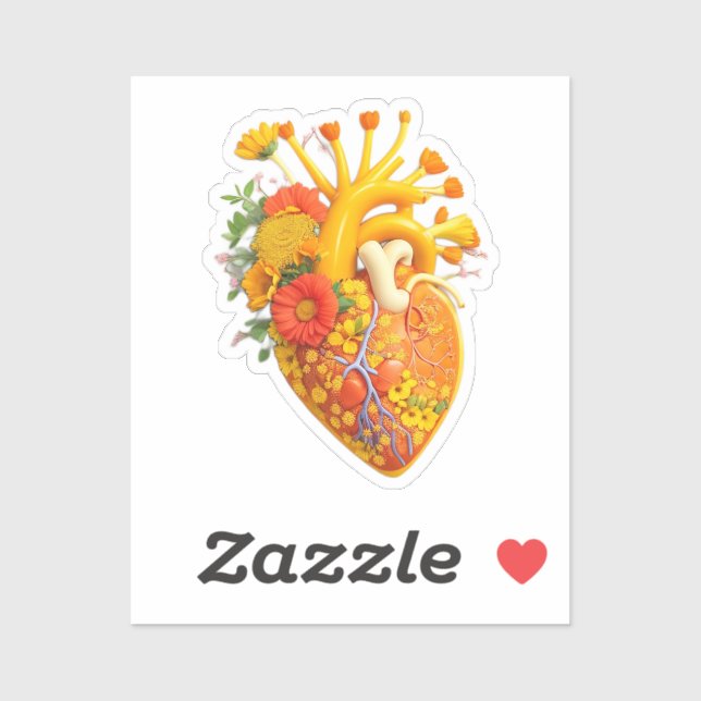 Adesivo Flores anatômicas do coração (Folha)