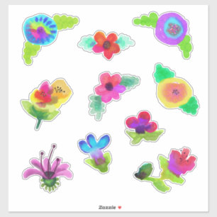 Adesivo Flores Aquarela Estilo Boho
