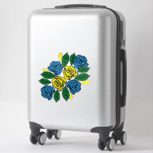 Flores Azuis e Amarelas Folk Art Narrowboat