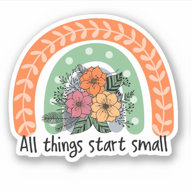 Adesivo Flores Bonitas - Cota Inspiracional Arco-Íris (Frente)