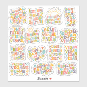 Adesivo Flores Coloridas, Conjunto De Vegan Retroativo