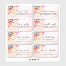 Adesivo Flores Coloridas De Aquarela, Endereço De Convidad