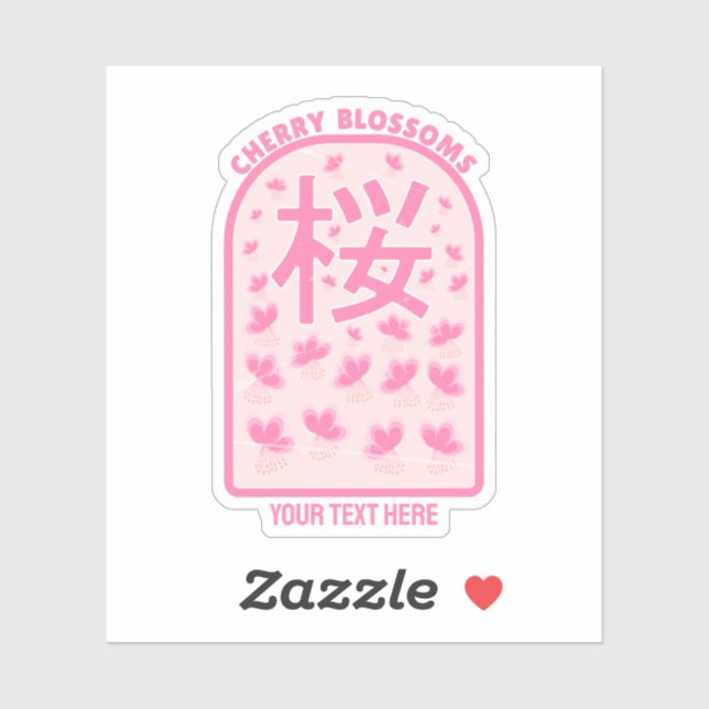 Adesivo Flores cor-de-rosa cereja Japão (Folha)