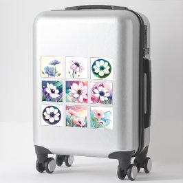 Adesivo Flores de Anêmona de Aquarela Scrapbook