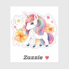Adesivo Flores de animas do Unicórn