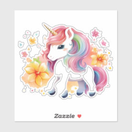 Adesivo Flores de animas do Unicórn