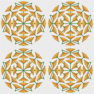 Adesivo Flores de Espelho Amarelo Laranja e Amarelo Laranj