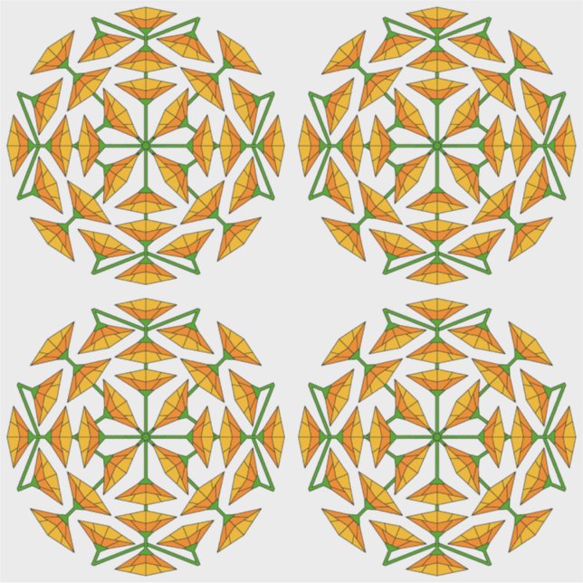 Adesivo Flores de Espelho Amarelo Laranja e Amarelo Laranj (Frente)