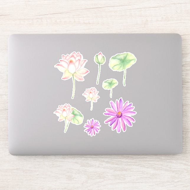 Adesivo Flores de lótus granjeiro e ameno (Computador)