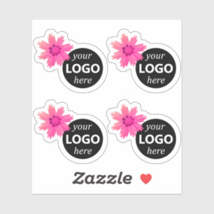 Adesivo Flores de margarida bonitas Girly Pink Logo Image