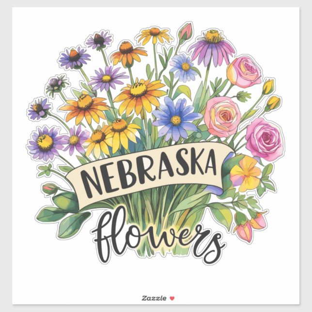 Adesivo Flores de Nebraska - Flores Silvestres de Nebraska (Folha)
