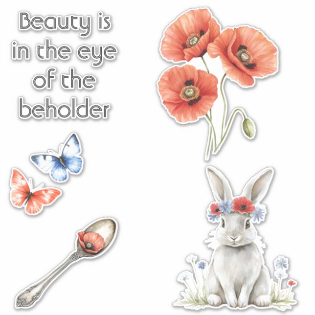 Adesivo Flores de Papoula Vermelha (Frente)