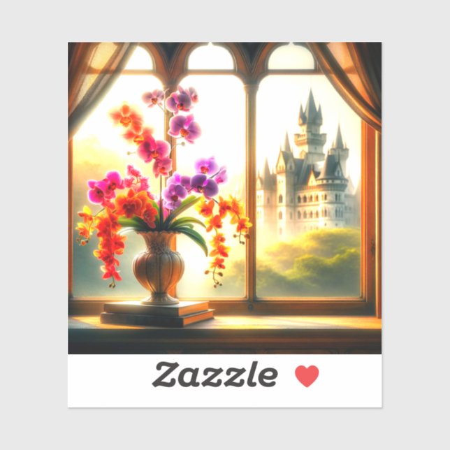 Adesivo Flores e Castelo (Folha)